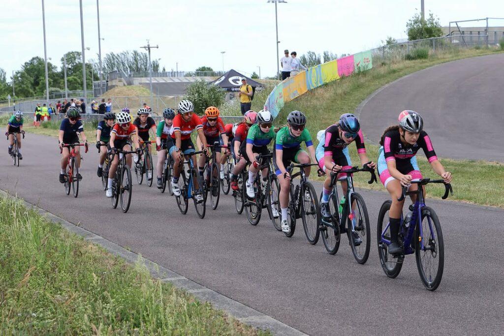 Young People doing road cycling