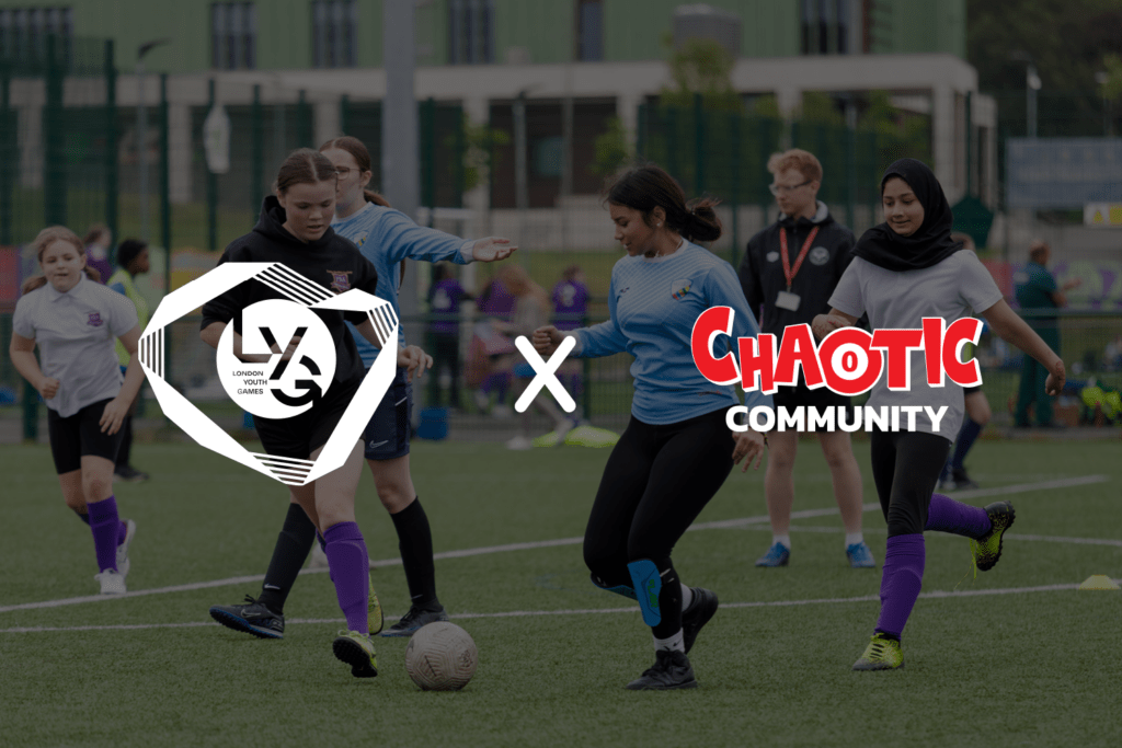 Chaotic x logo logo on female football players
