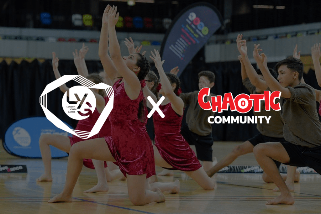 LYG x Chaotic logo on boys and girls dancing