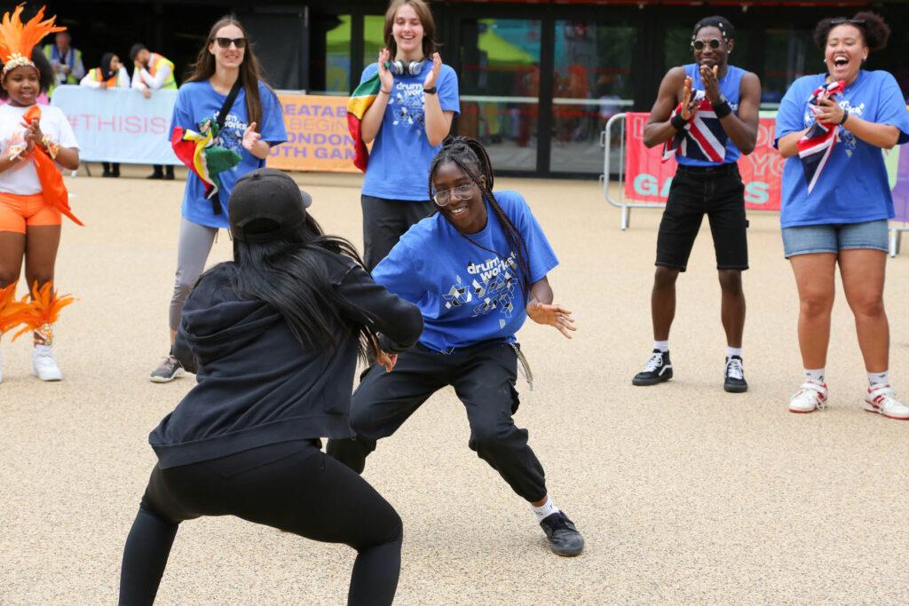 two black girls wearing blue dance