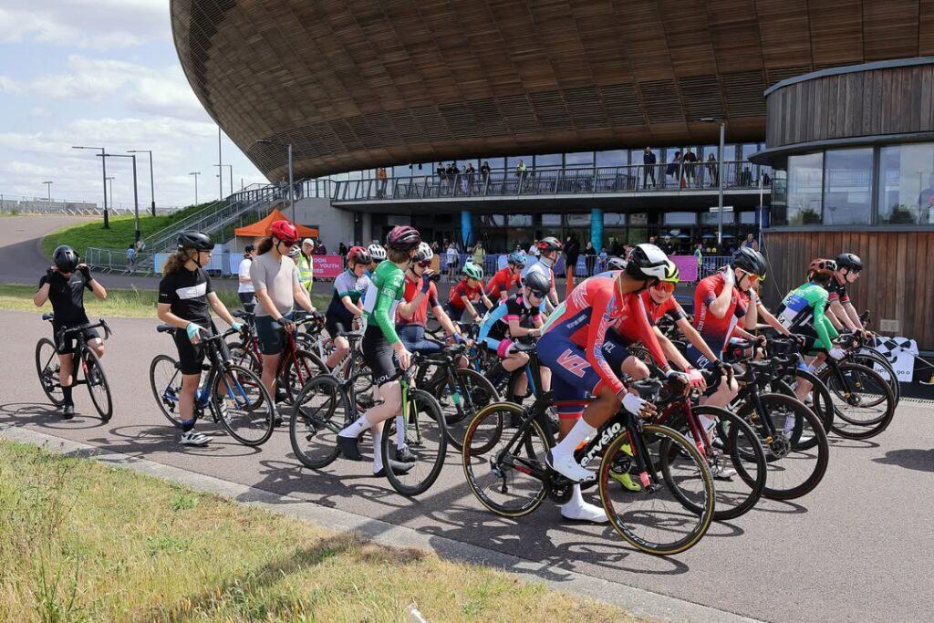 cyclists in colourful jerseys