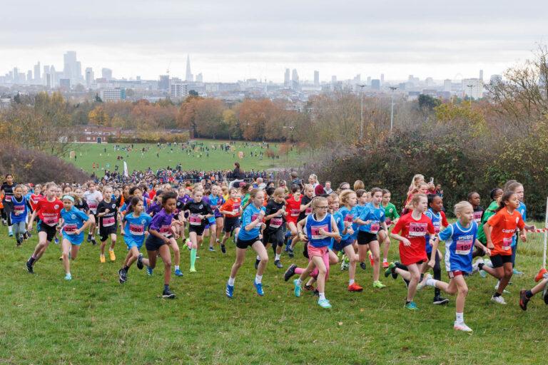 Girls run cross country
