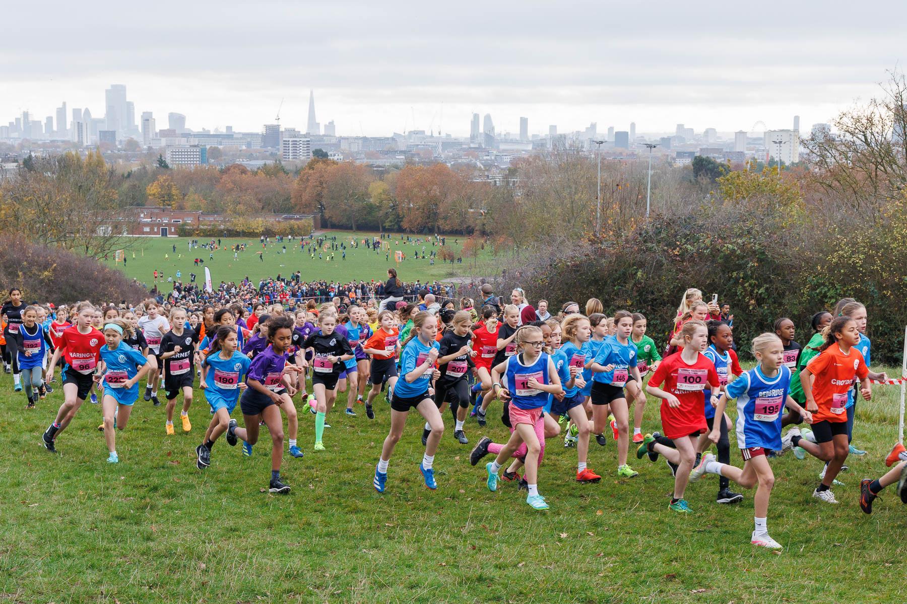 Girls run cross country