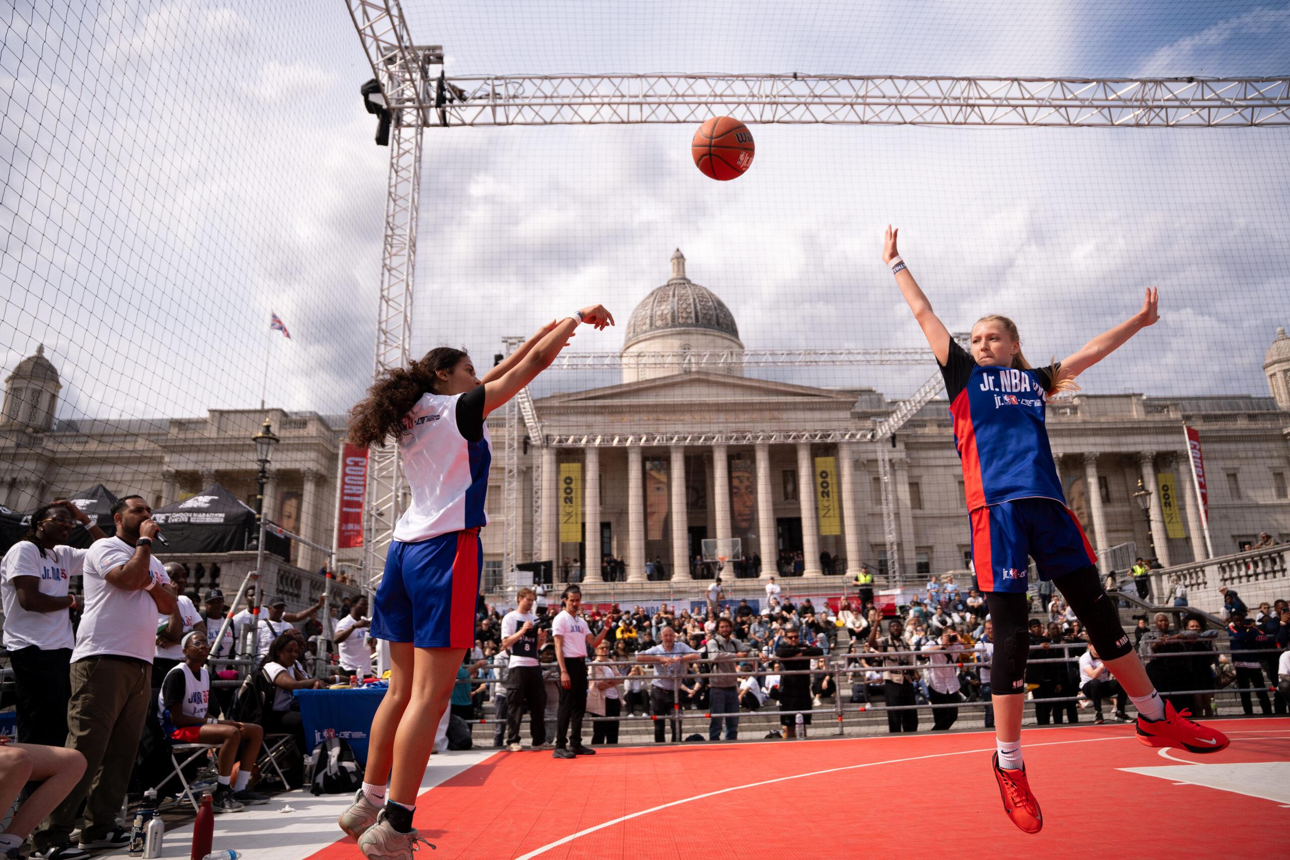 2 females play jr NBA 3v3