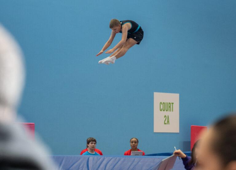 male does trampolining