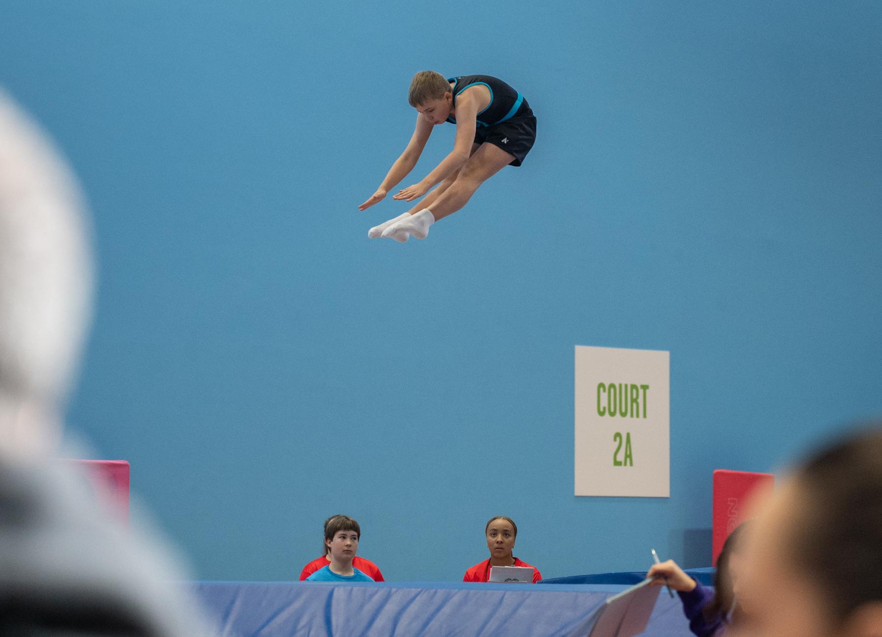 male does trampolining